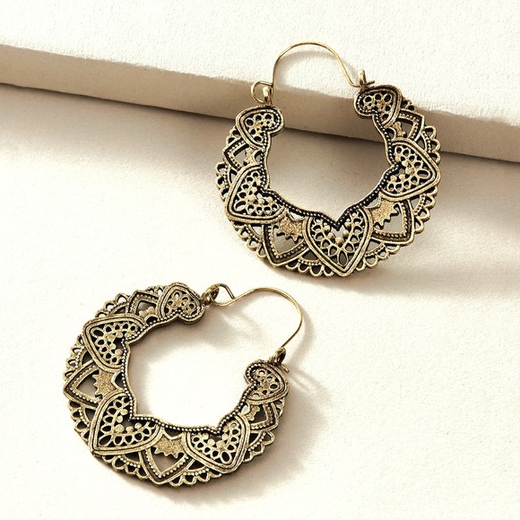 Any 2/$20! Gold Embellished Boho Ear Wire Hoop Earrings - Picture 5 of 8